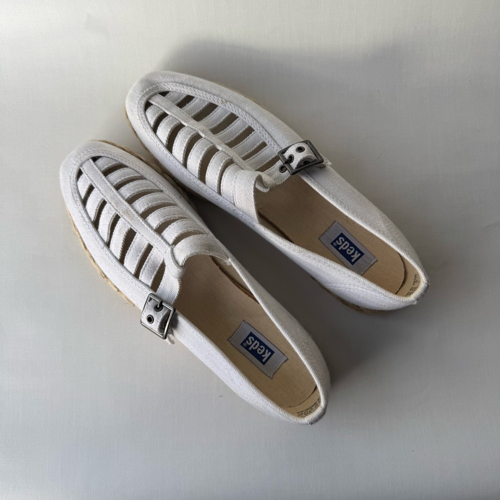 Keds // vintage White Espadrille Flats with Rope Soles size 7.5 - Picture 6 of 9